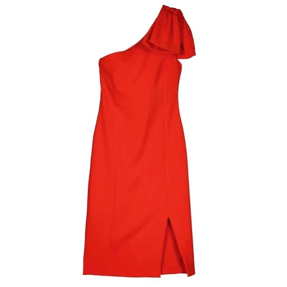 Red One Shoulded Dress - Picture 1 of 4